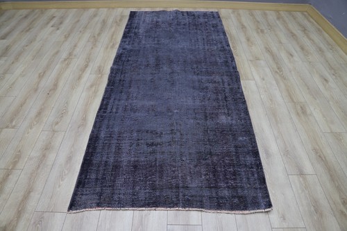 Large Gray Carpet Turkish Handmade Authentic Livingroom Overdyed Carpet 4x9ft