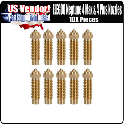 ELEGOO Nozzles 10pcs for Neptune 4 Plus/Max 3D Printer 0.2/0.4/0.6/0.8mm Nozzle