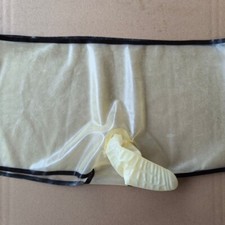 Transparent Latex Boxer Shorts with Sheath Trims Rubber Briefs Fetish BDSM 0.4mm