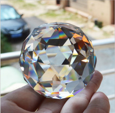 Clear Cut Crystal Sphere 50mm Faceted Gazing Ball Prisms Suncatcher Home Decor