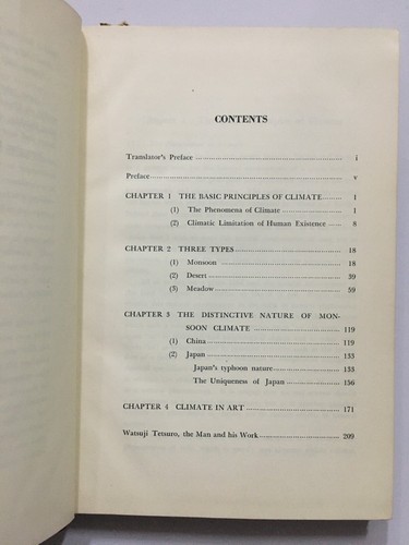 Tetsuro, Watsuji: A Climate. A Philosophical Study. Japan. 1961. 235p. hb - Picture 4 of 10