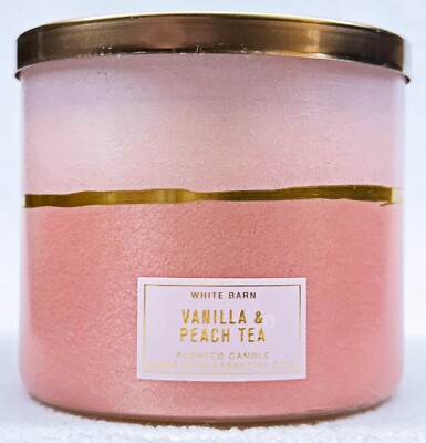 1 Bath & Body Works VANILLA PEACH TEA Large 3-Wick Scented Candle 14.5 oz