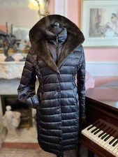 Laundry By Shelli Segal Stunning Down Padded Coat Fur Trim