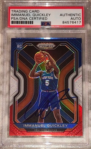 Immanuel Quickley Signed Red White Blue 2021 Panini Prizm Card PSA/DNA ...