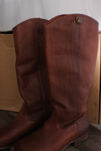 Botas Altas Western Para Mujer US 9.5 Frye Melissa Botón 2 Alto Marrón Coñac Becerro - Imagen 3 de 8