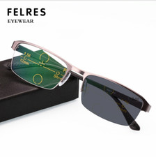 Transition Photochromic Progressive Reading Glasses Multi Focus Men Sunglasses
