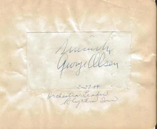 George Olsen & Billy Vine Dual Signed Vintage Album Page