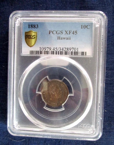 1883 Hawaii 10c Dime Silver Coin PCGS XF45