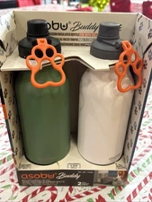 ASOBU Buddy Vacuum Insulated 34 oz WATER BOTTLE + DOG FOOD & WATER BOWL 2-PACK