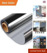 One Way Window Film Vinyl Privacy 29.5x78.7 Sun Blocking Reflective Indoor Ou...