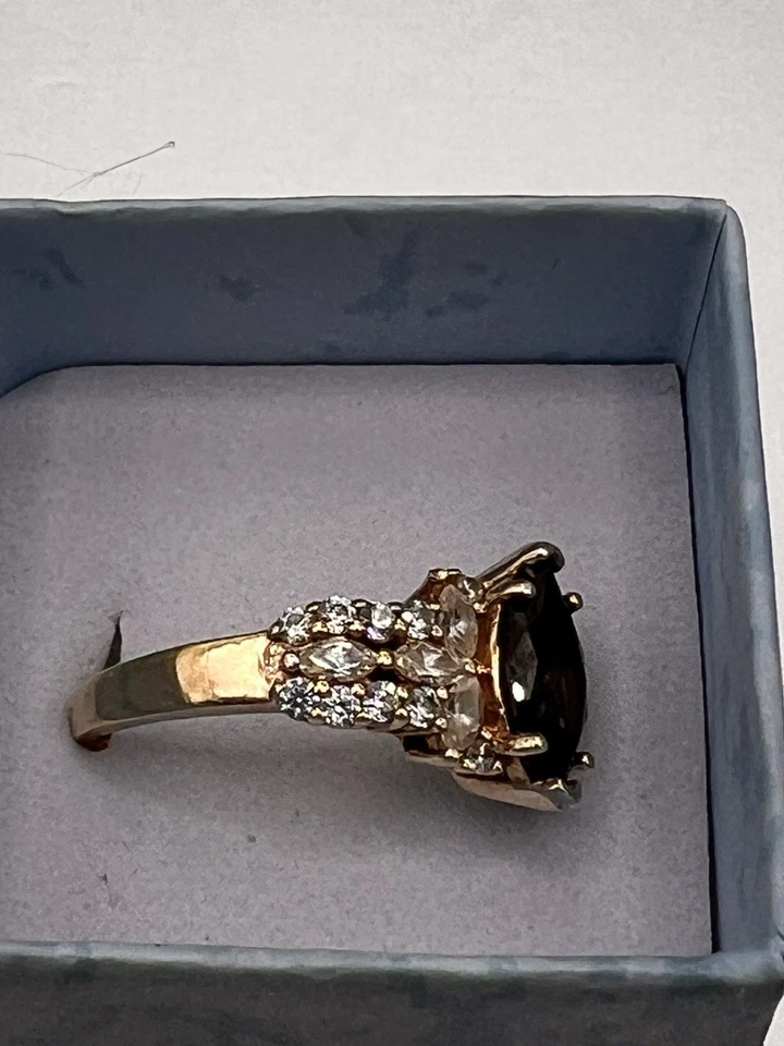 925纯银戒指。 紫水晶、粉红色摩根石和立方氧化锆-尺寸 8 — 第 2/4 张图片