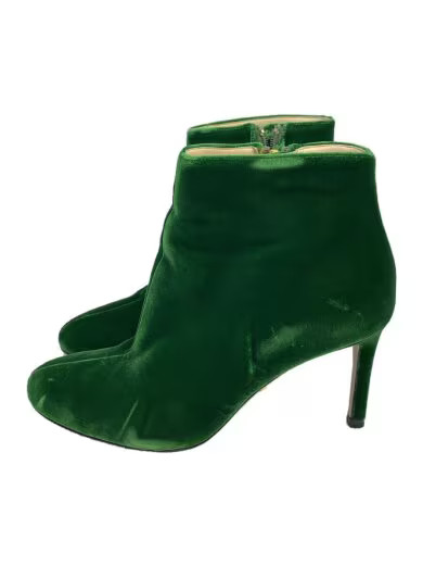 SAOLA PRADA Stivali 35 GRN Velluto Considerazione dell'usura della suola