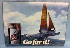 Vintage 1979 Schlitz Beer Go For It Nautical Sailing Boat Wood Sign Milwaukee WI