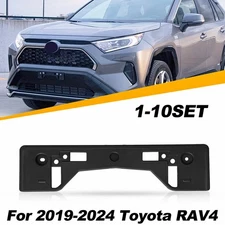 License Plate Tag Holder Bracket Black Front For 2019-2024 Toyota RAV4 TO1068154