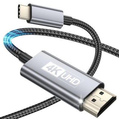USB C Kabel, HDMI Kabel, 2M, 4K, Thunderbolt kompatibel, MacBook, Samsung, Neon