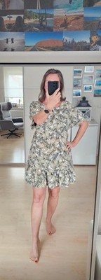 Hallhuber Sommerkleid  Khaki Creme Größe 40