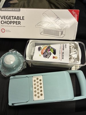 Manual Multi-Functional Vegetable Chopper/Slicer/Grater Set w/ Container, 5pc