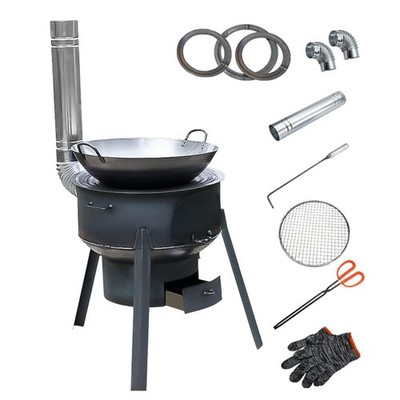 Coal Wood Stove, 1 Set Of Multifunctional Portable Removable Iron Firewood Co...