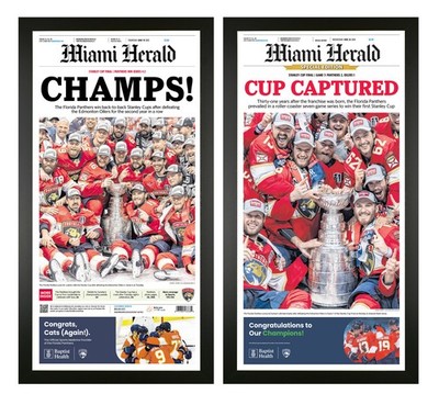 Florida Panthers 2024 2025 Back-To-Back Stanley Cup Champions 2-Frame Print Set