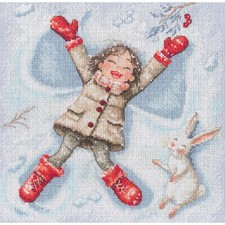 Kit punto croce contato RTO "Angelo di neve", 23,5x23,5 cm