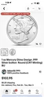 1 Troy Ounce .999 Fine Silver, Mercury Dime Design, Miss Liberty 1 OZ. 999 Fine
