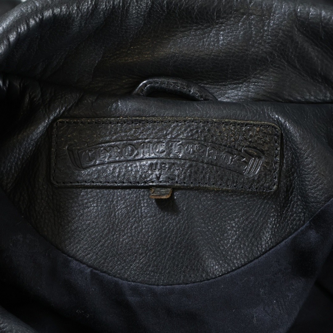 CHROME HEARTS JJ DEAN V3 Dagger Zip Riders Leather Jacket Black Used c5ab0b7f8a3 thumbnail 8