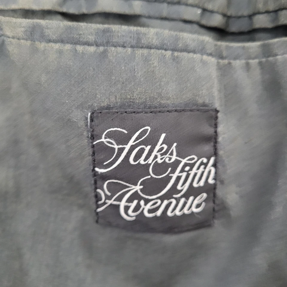 Saks Fifth Avenue Dark Grey Cotton Corduroy 2 Button Blazer Sport Coat Size 42R - Image 3 of 4