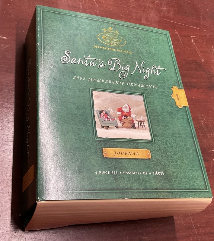 Hallmark 2002 Collector's Club Ornament Santa's Big Night Journal 4 Piece Set