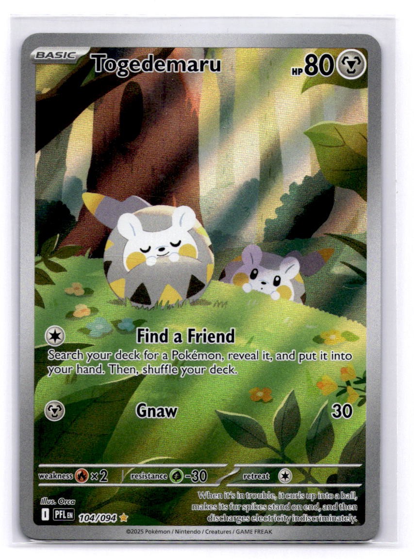 Togedemaru Illustration Rare ME02: Phantasmal Flames 104/094 LP-NM