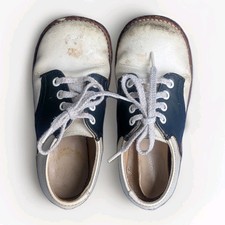 Ruggies Vintage Leather Oxford Childs Shoes, Boy/Girl Size 7D Made In USA