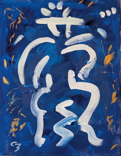 Abstract Expressionist Painting Original Acrylic Art on Canvas Blue ...