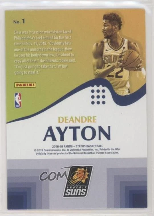 2018-19 Panini Status Rookie Prominence DeAndre Ayton #1 RC - Image 2 of 2