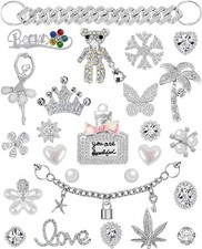 Designer Bling Shoe Charms for Women Girls - Crystal Jewelry Diamond Decoration