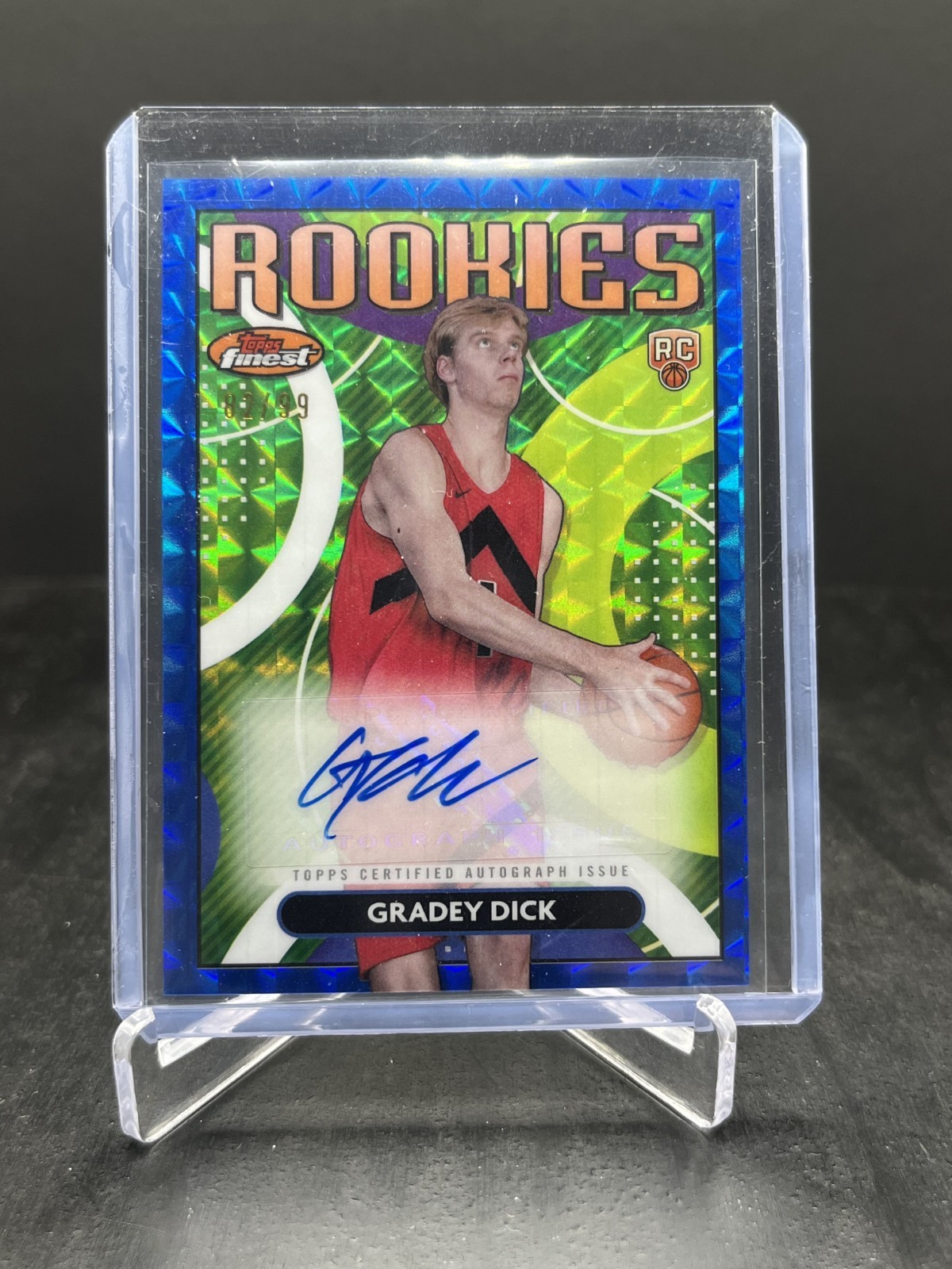 2023-24 Topps Finest Gradey Dick RC Autograph Auto Blue Geometric 82/99 #RFA-GD