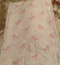 Pottery Barn Kids Unicorn Pink White Rainbow Twin Flat Sheet NWOT