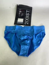 2xist Sexy Sliq Ultra Low Rise Brief Underwear Malibu Blue Mens Size S