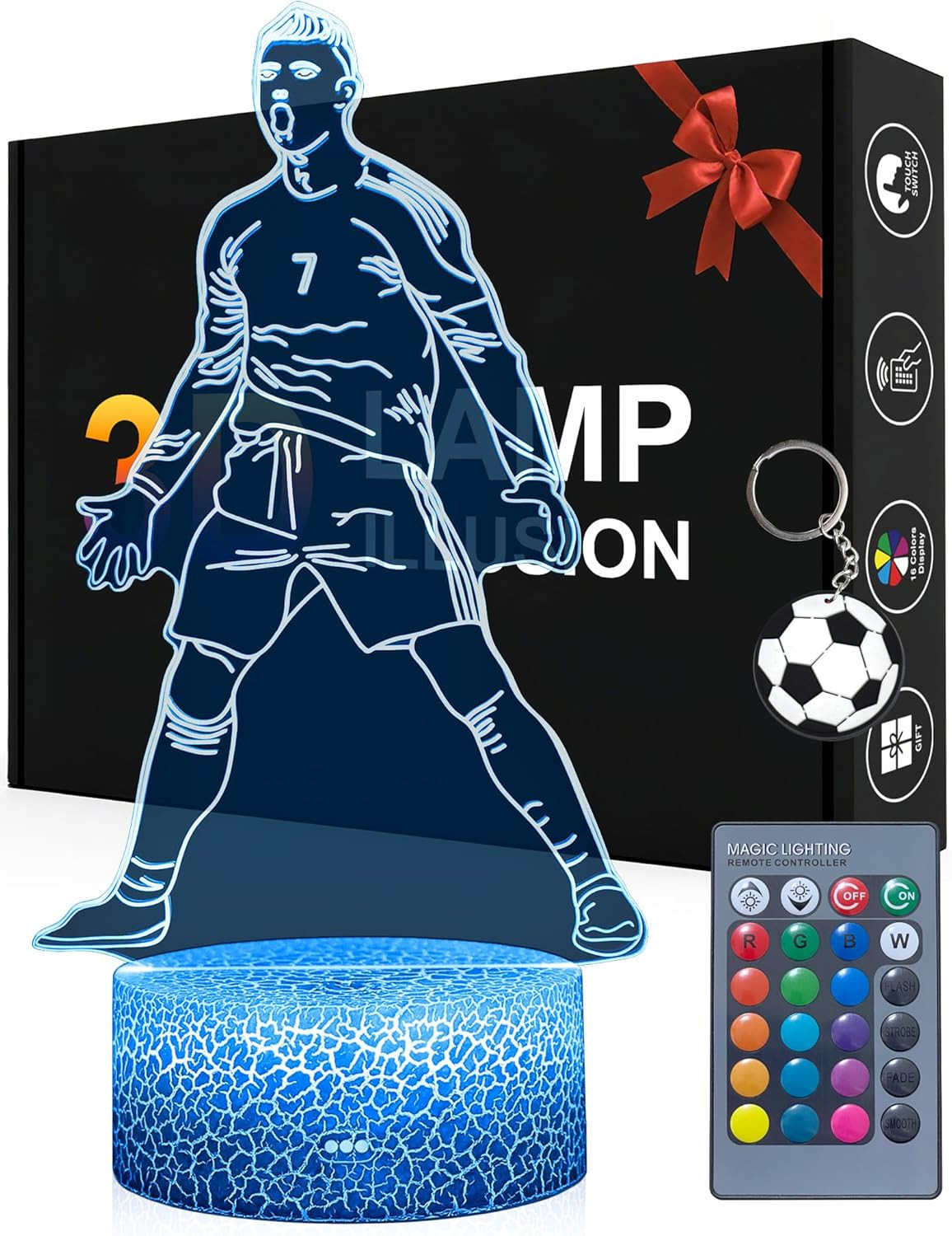 Regalo da calcio per ragazzi, lampada a LED, luce notturna, luce notturna da calcio, regalo fai da te, accessori per bambini, set fai da te per bambini, ragazzi e ragazze, regali creativi