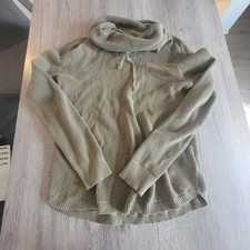 Lauren Ralph Lauren Cowl Neck Thermal Waffle Knit Long Sleeve Green Medium