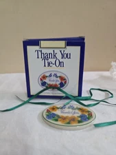 Longaberger THANK YOU Ceramic Tie On New