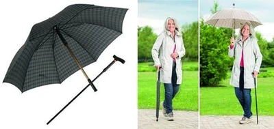 Russka Schirmstock Herren Damen Stockschirm Gehstock mit Schirm Regenschirm - Bild 1 von 3