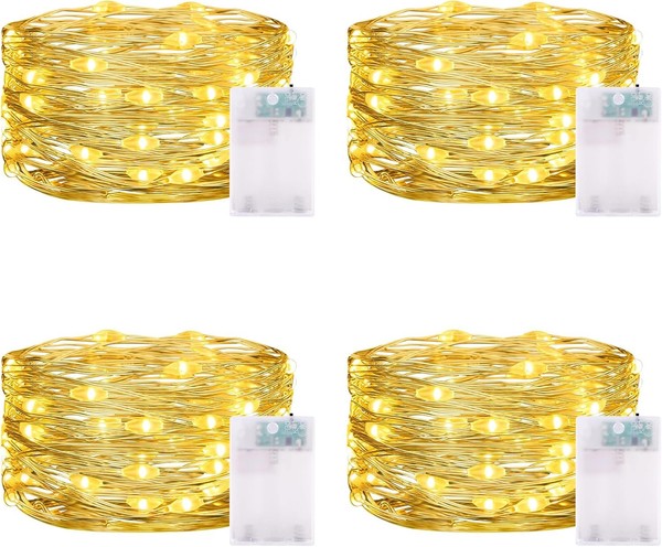 5M 50 LED Lichterketten Batterie Timer, 4 StüCk Micro Drahtlichterkette IP65-image
