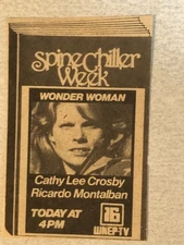 Wonder Woman Movie Vintage Print Ad Cathy Lee Crosby Ricardo Montelban TPA11
