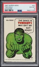 1967 Super Hero Stickers Marvel Avengers The Hulk STICKERS #47 PSA 6