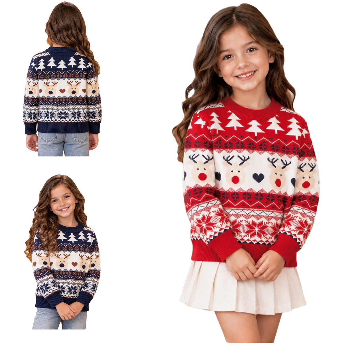Kids Girls Top Soft Sweater Daily Wear Pullover Holiday Family Gathering Warm