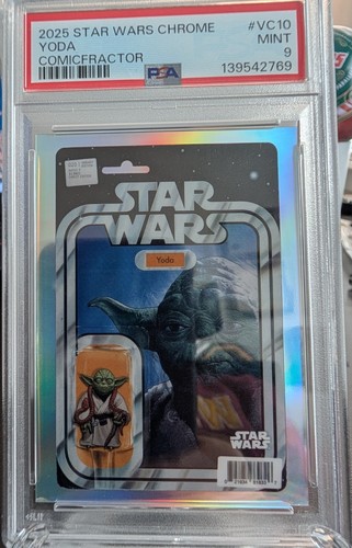 2025 Topps Chrome Star Wars Yoda ComicFractor SSP #VC-10 PSA 9 MINT Case Hit