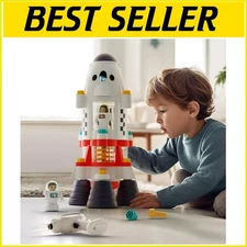 Deluxe Kids Spaceship Kit with Astronauts & Electric Assembly Drill - Safe Fun
