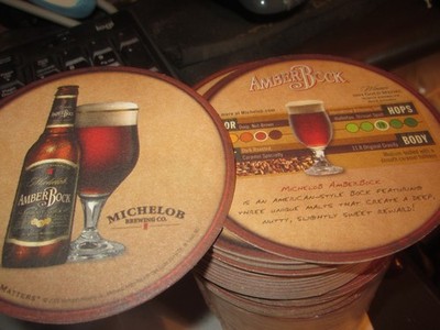 VINTAGE Michelob Amber Bock Beer Coasters ROLL OF APPROX 125 2 SIDED SOME LOOSE