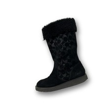 COACH Womens Curry A7171 Boots Black Suede Fr...