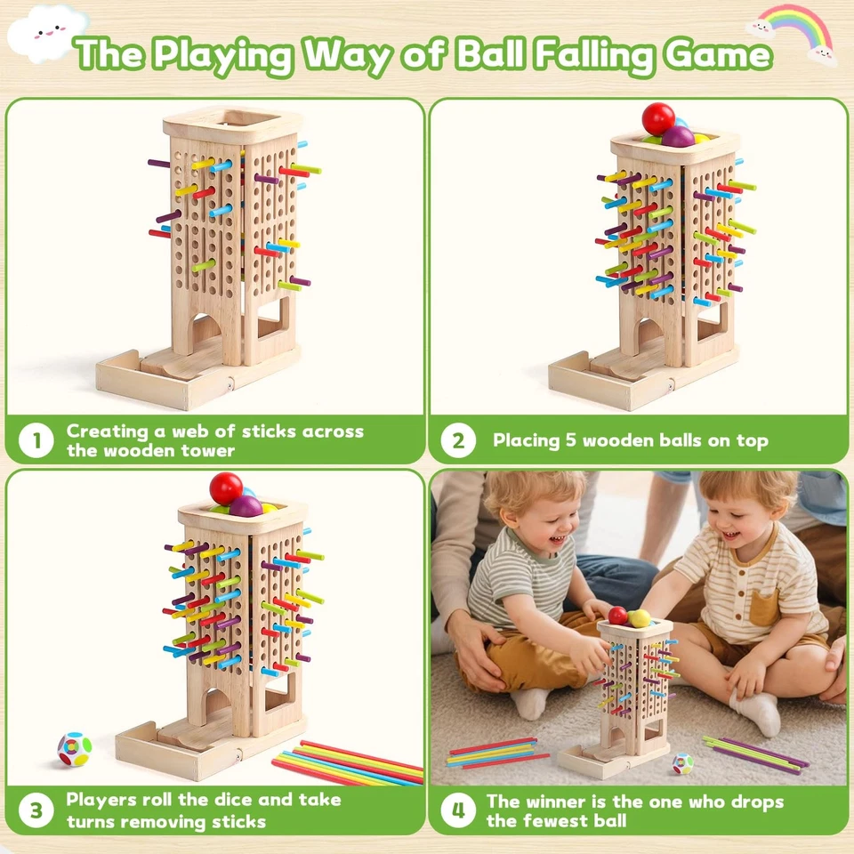 Montessori Toys for 3-5 Year Olds | Educational Wooden Game for Fine Motor - Image 3 of 4