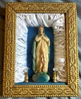 ANTIQUE 1800's NUNS CONVENT VIRGIN MARY WALL SHRINE WOW!!!